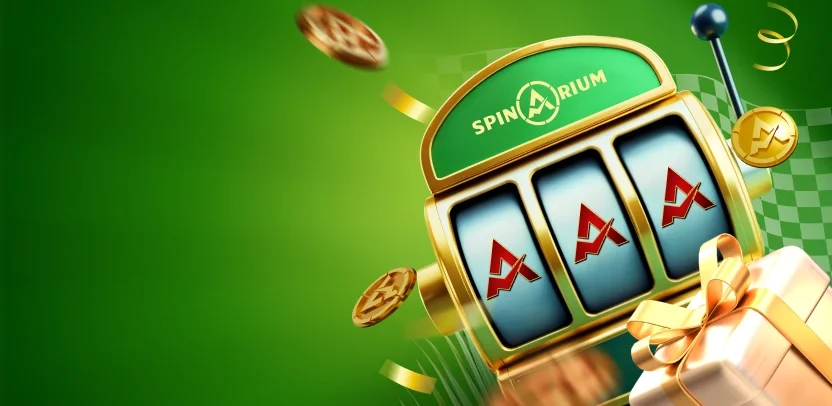 Banner de Spinarium: tragamonedas con el logo de la marca